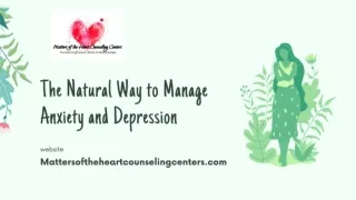 The Natural Way to Manage Anxiety and Depression