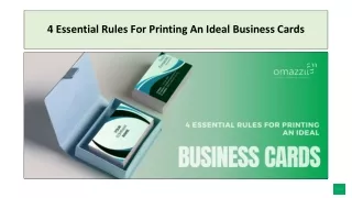 4 Essential Rules For Printing An Ideal Business Cards