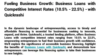 Fueling Business Growth_ Business Loans with Competitive Interest Rates (10.5% - 22.5%) - with Quickrashi