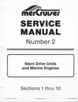 MERCURY MERCRUISER 400 Jet STERN DRIVE UNITS AND MARINE ENGINE (1974-1977) Service Repair Manual SN：All