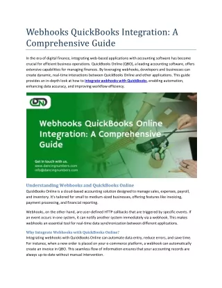 Webhooks QuickBooks Online Integration A Comprehensive Guide