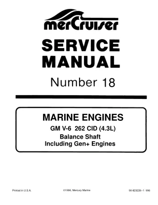 MERCURY MERCRUISER MARINE ENGINE GM V6 262 CID (4.3L) BALANCE SHAFT 1994 Service Repair Manual