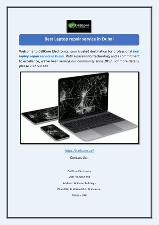 Best Laptop repair service in Dubai