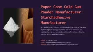 Paper Cone Cold Gum Powder Manufacturer, Best Paper Cone Cold Gum Powder