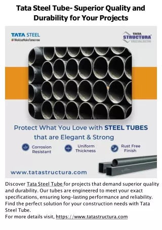 Purchase Tata Steel Tubes and Tata Ezyfit from Tata Structura