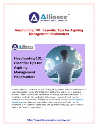 Headhunting 101 Essential Tips for Aspiring Management Headhunters