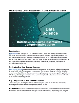 Data Science Course Essentials_ A Comprehensive Guide