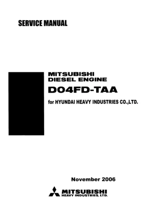 Mitsubishi D04FD-TAA Diesel Engine Service Repair Manual