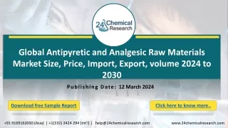 Global Antipyretic and Analgesic Raw Materials Market Size, Price, Import, Export, volume 2024 to 2030