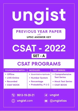 UPSC CSAT 2022 Question Paper with Answer Key