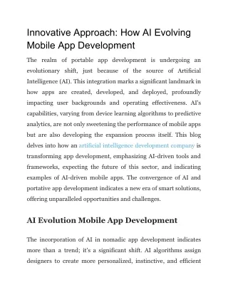 Innovative Approach_ How AI Evolving Mobile App Development