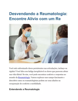 Seu Guia para Reumatologia e Localizando um Reumatólogo Perto de Você