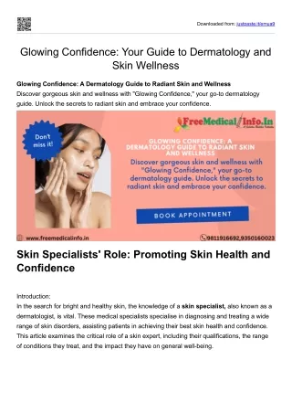 Glowing Confidence Your Guide to Dermatology and Skin Wellness