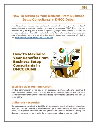 How To Maximize Your Benefits From Business Setup Consultants In DMCC Dubai