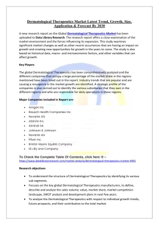 Dermatological Therapeutics Market