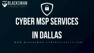 Secure Your Business with Expert Cyber MSP Services in Dallas