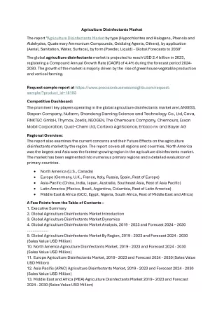 Agriculture Disinfectants Market Research Insights 2024