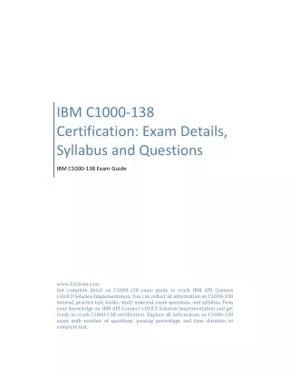 IBM C1000-138 Certification: Exam Details, Syllabus and Questions