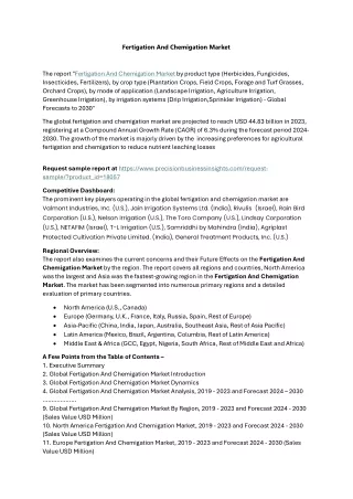 Fertigation And Chemigation Market Outlook And Growth Analysis 2024