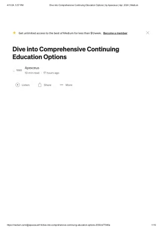 Dive into Comprehensive Continuing Education Options _ by Apexceus _ Apr, 2024 _ Medium