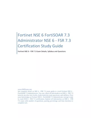 Fortinet NSE 6 FortiSOAR 7.3 Administrator NSE 6 - FSR 7.3 Cert Study Guide