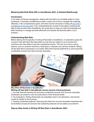 Mastering Bad Debt Write-Offs in QuickBooks 2023_ A Detailed Walkthrough