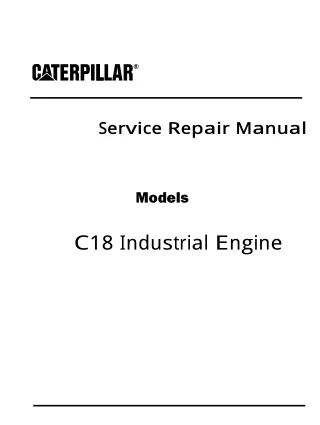 Caterpillar Cat C18 Industrial Engine (Prefix BDN) Service Repair Manual Instant Download