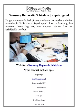 Samsung Reparatie Schiedam  Repairngo.nl