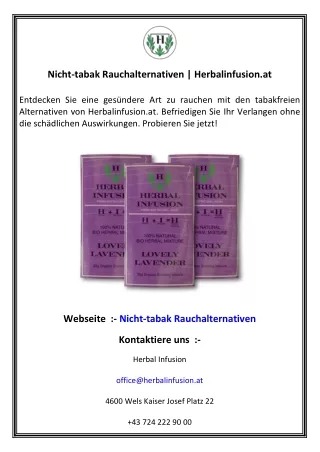 Nicht-tabak Rauchalternativen   Herbalinfusion.at