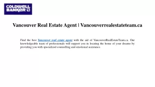 Vancouver Real Estate Agent Vancouverrealestateteam.ca