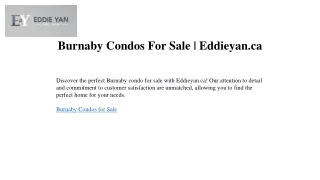 Burnaby Condos For Sale Eddieyan.ca1