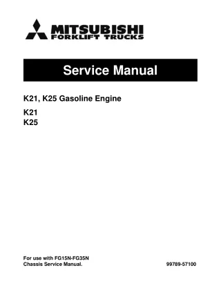 Mitsubishi FG20HN Forklift Trucks (Gasoline Engine) Service Repair Manual