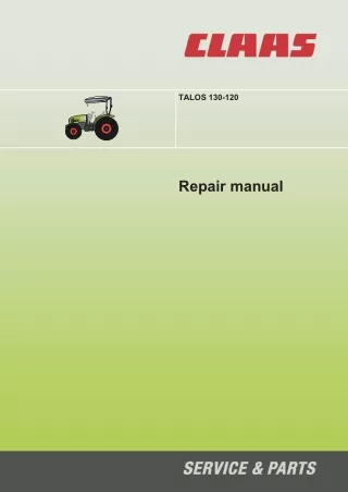 CLAAS TALOS 120 (Type A38) Tractor Service Repair Manual