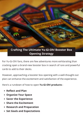 Crafting The Ultimate Yu-Gi-Oh! Booster Box Opening Strategy