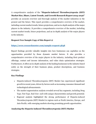 Heparin-induced Thrombocytopenia Market