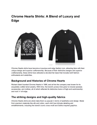 Chrome Hearts Shirts_ A Blend of Luxury and Edge