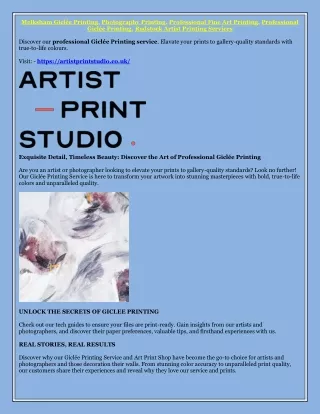 Professional Fine Art Printing