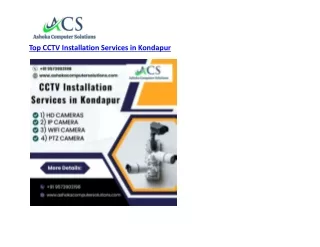 Top CCTV Installation Services in Kondapur