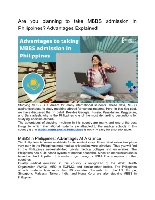 Are you planning to take MBBS admission in Philippines_ Advantages Explained!