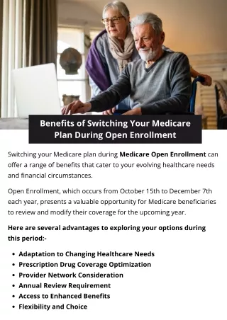 Benefits of Switching Your Medicare Plan During Open Enrollment