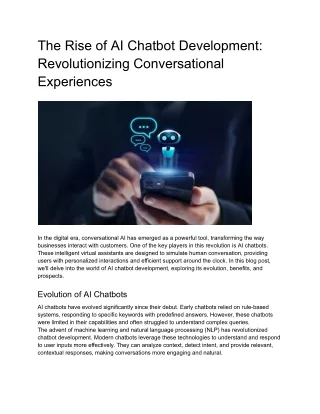 The Rise of AI Chatbot Development_ Revolutionizing Conversational Experiences