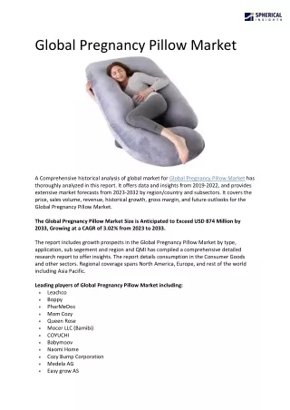 Global Pregnancy Pillow Market