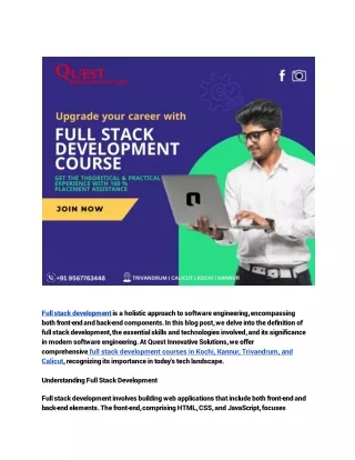 Full stack development course