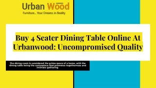 Get the 4 Seater Round Dining Table