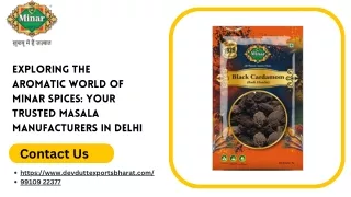 Exploring the Aromatic World of Minar Spices: Your Trusted Masala Manufacturers