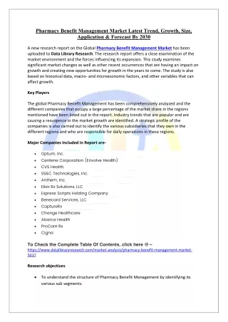 Pharmacy Benefit Management Market