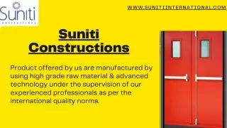 Suniti construction is the best Manufacturer of Industrial Doors, Fire Stopping
