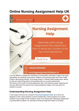 Online Nursing Assignment Help UK