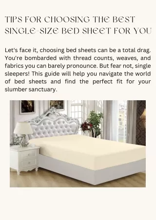 Tips for Choosing the Best Single Size Bed Sheet for You