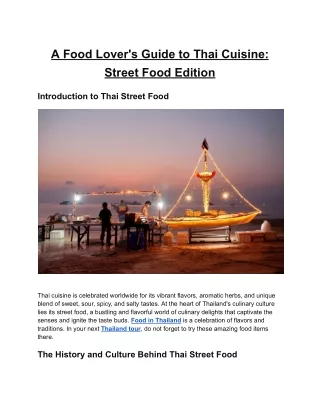 A Food Lover's Guide to Thai Cuisine_ Street Food Edition